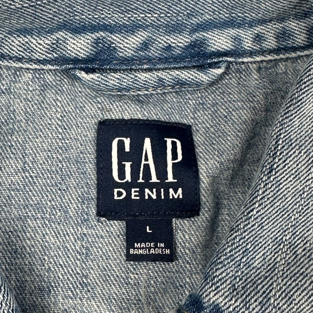 GAP Puff Sleeve Icon Denim Jean Jacket Indigo Blue - Picture 7 of 15